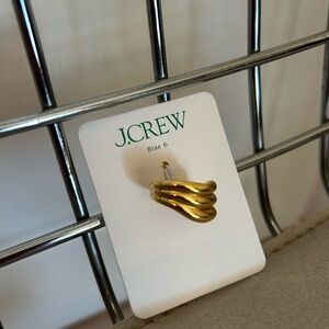 J.Crew NWT Ridged sculptural ring Brass Shiny Matte Gold